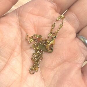 Atolea Gold Tone Petal Chain Bracelet Dainty Adjustable Lobster Clasp Minimalist